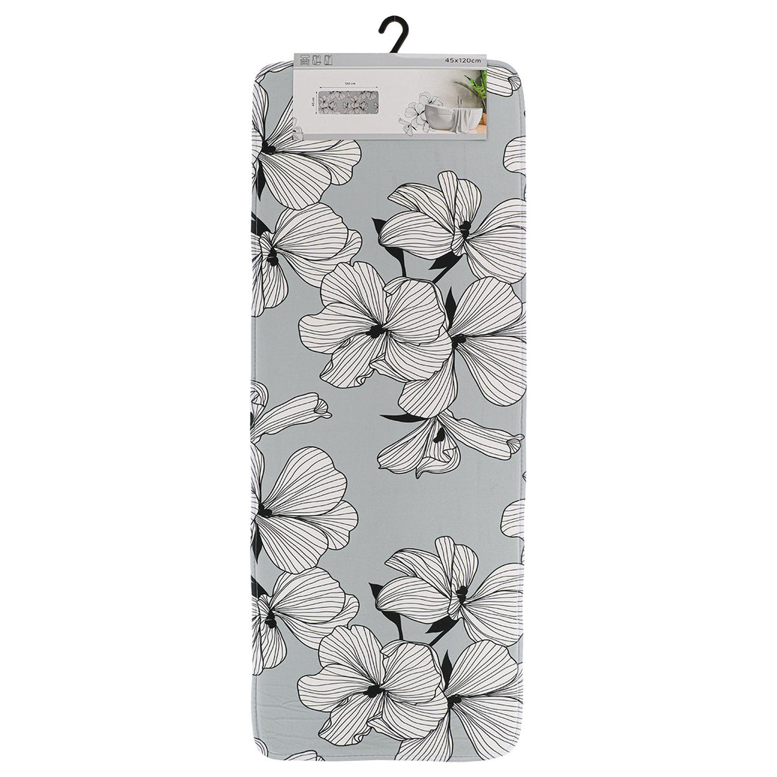 Covoraș din microfibră imprimată 45×120 cm – model Ecrin Gri