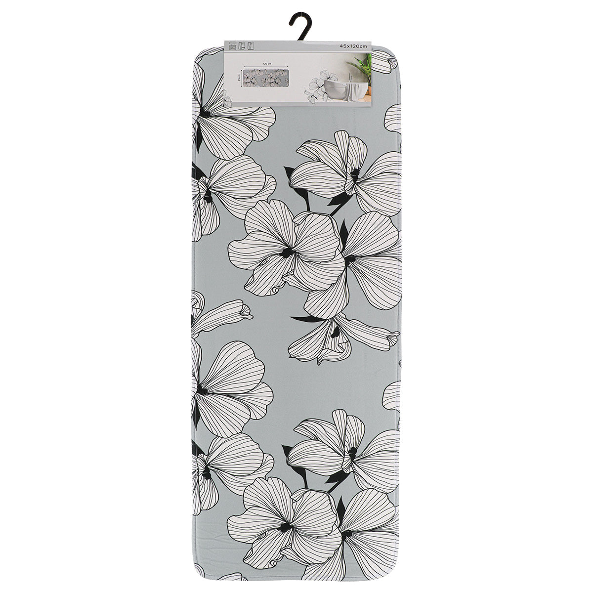 Covoraș din microfibră imprimată 45×120 cm – model Ecrin Gri