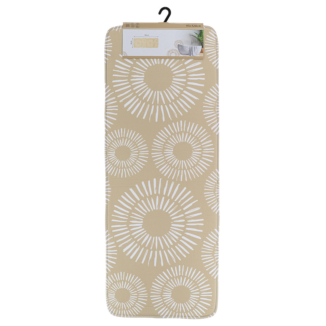 Covoraș din microfibră imprimată 45×120 cm – model Ethnic Spirals