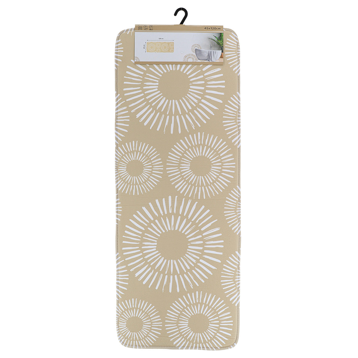 Covoraș din microfibră imprimată 45×120 cm – model Ethnic Spirals