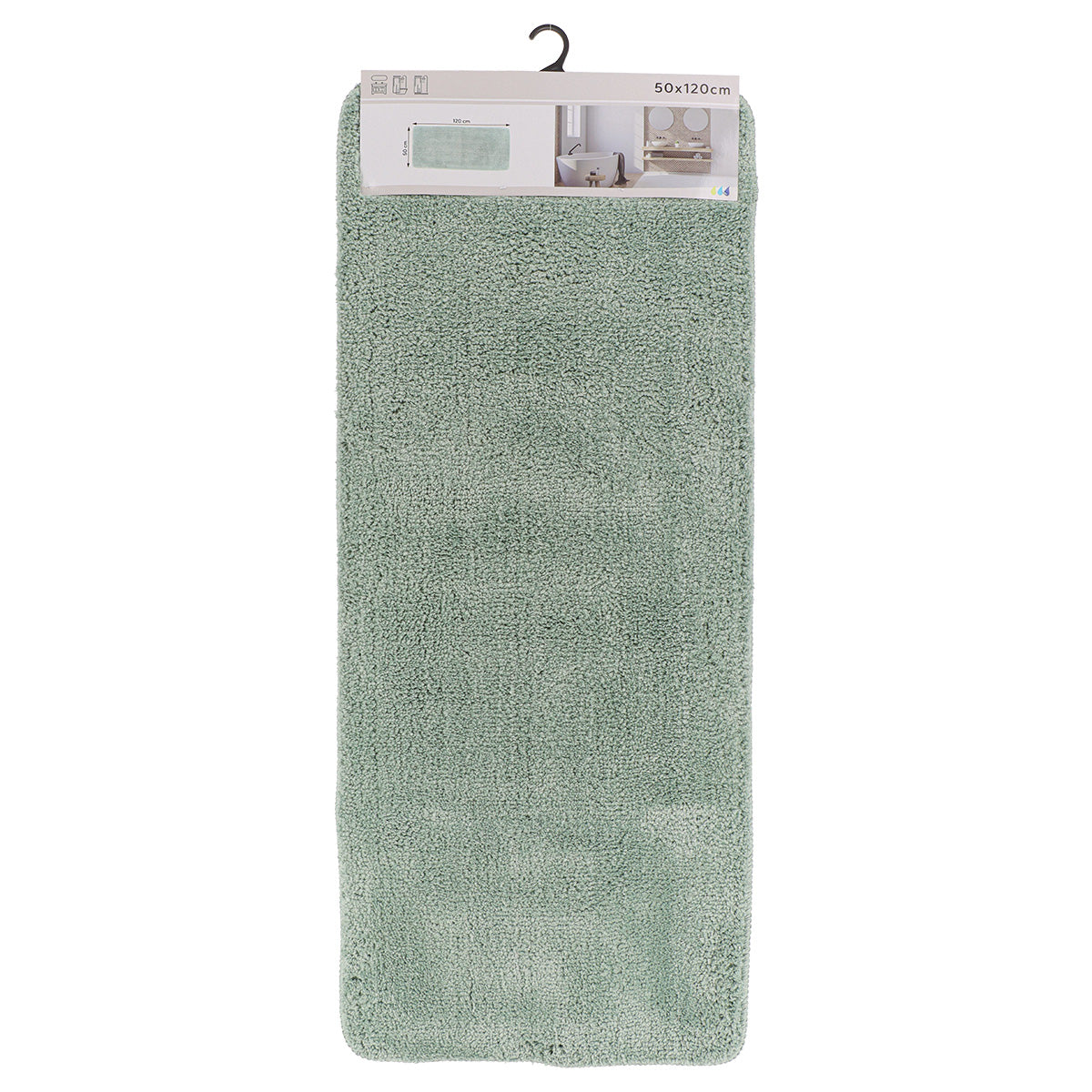 Covoraș din microfibră pentru lavoar dublu 50×120 cm – Verde eucalipt