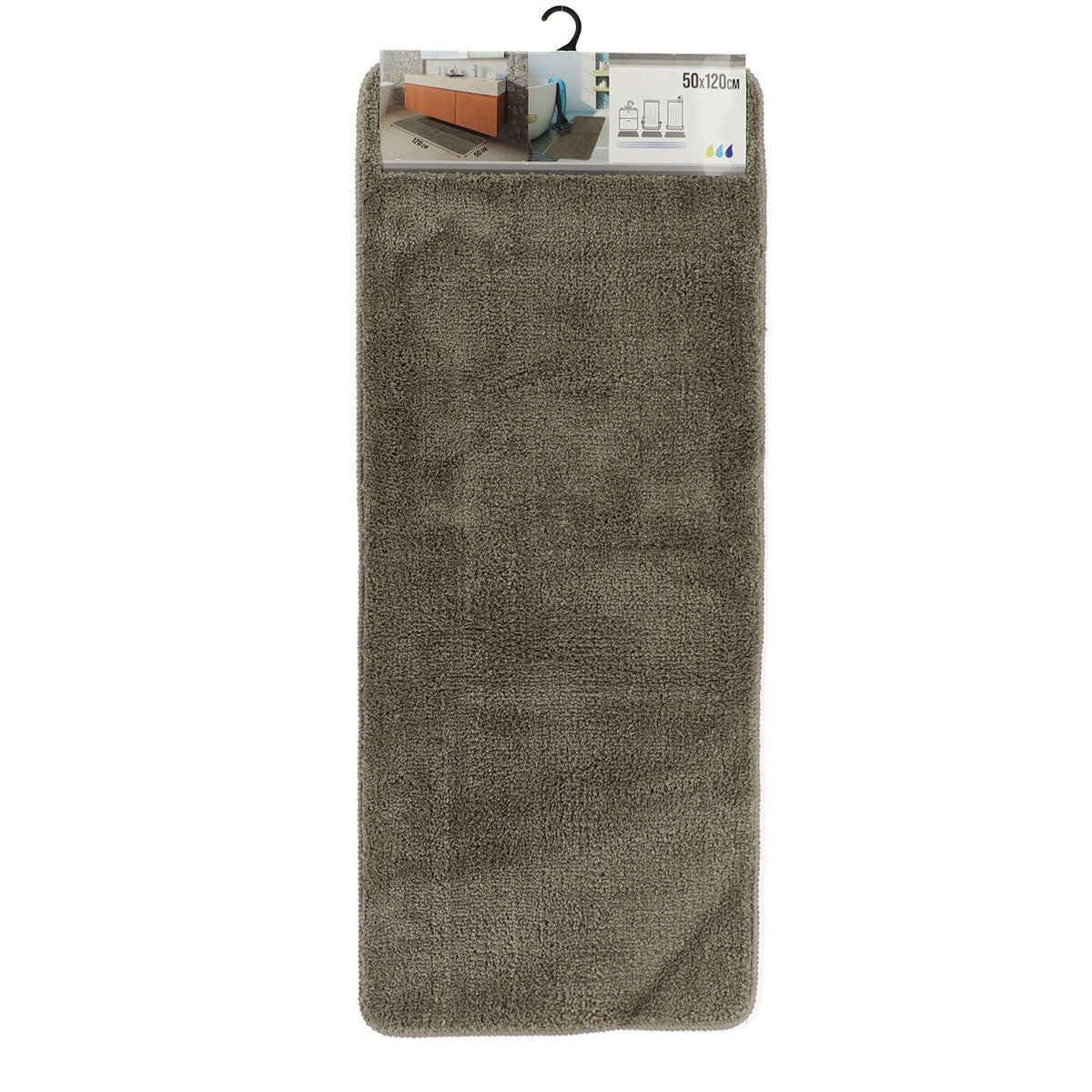 Covoraș din microfibră pentru lavoar dublu 50×120 cm – Taupe