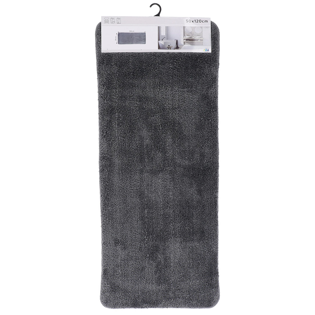 Covoraș din microfibră pentru lavoar dublu 50×120 cm – Gri închis