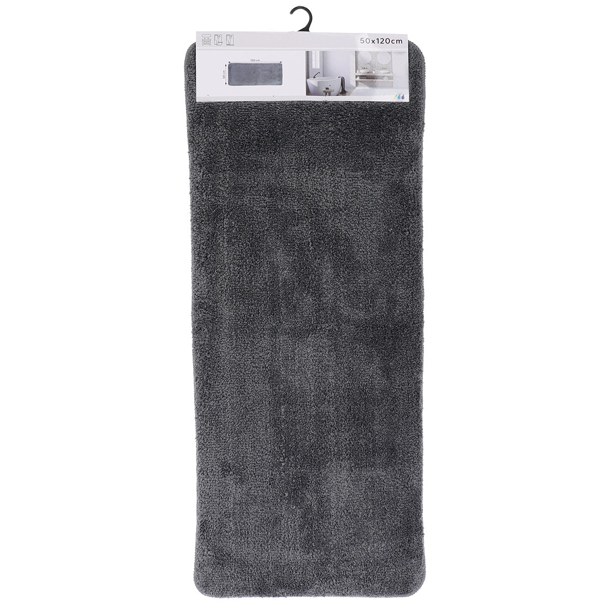 Covoraș din microfibră pentru lavoar dublu 50×120 cm – Gri închis