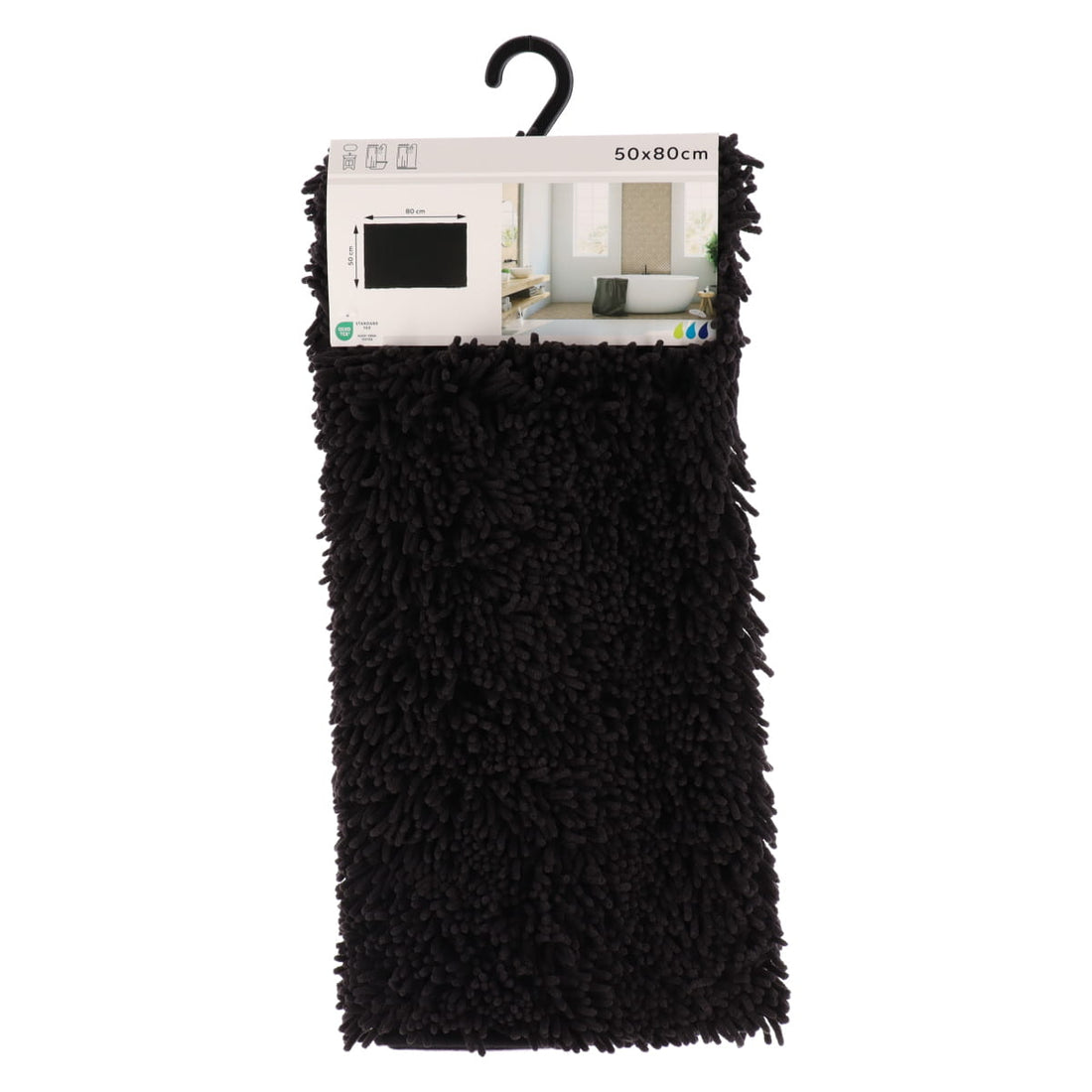 Covoraș de baie din microfibră scurtă 50×80 cm – Negru