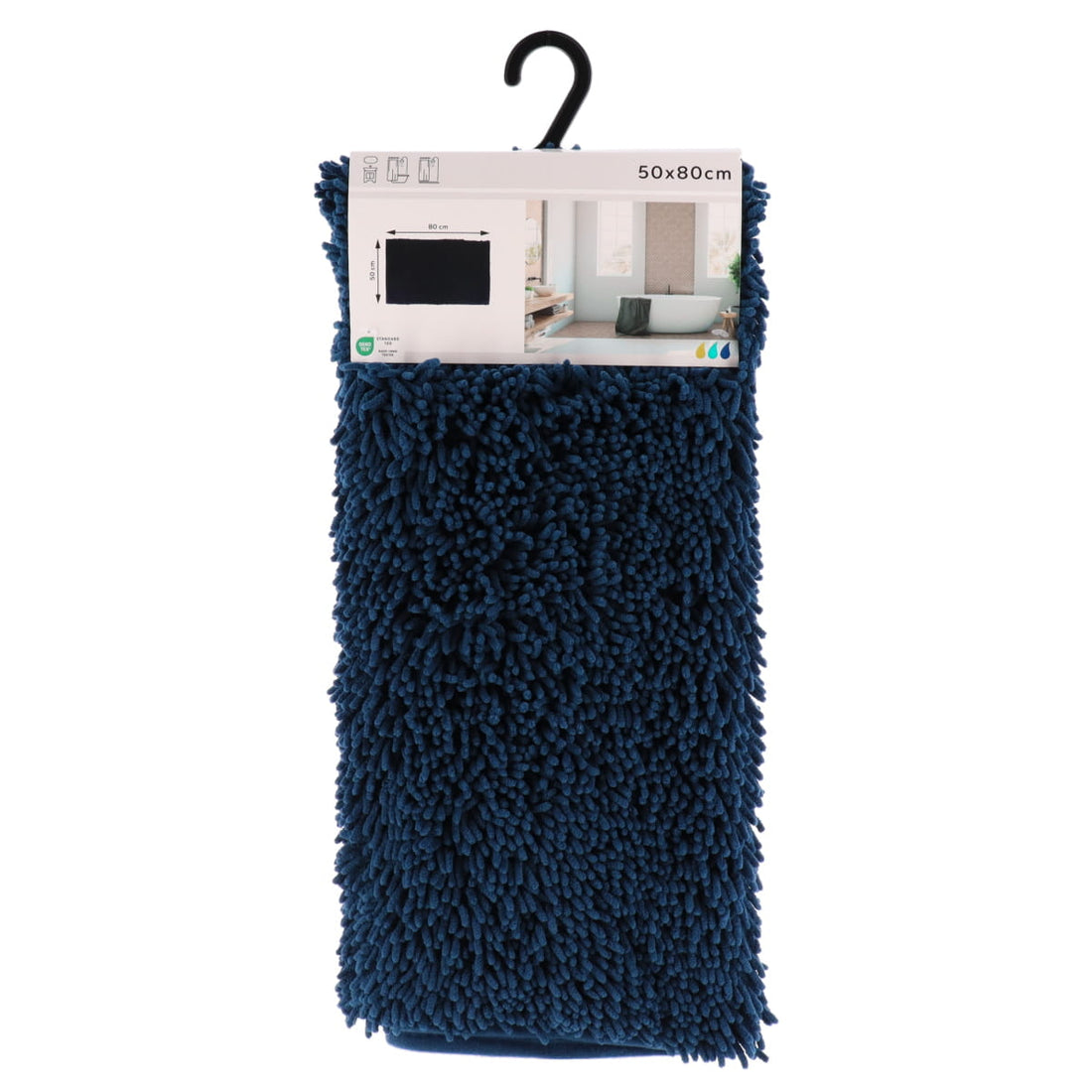 Covoraș de baie din microfibră scurtă 50×80 cm – Albastru marin