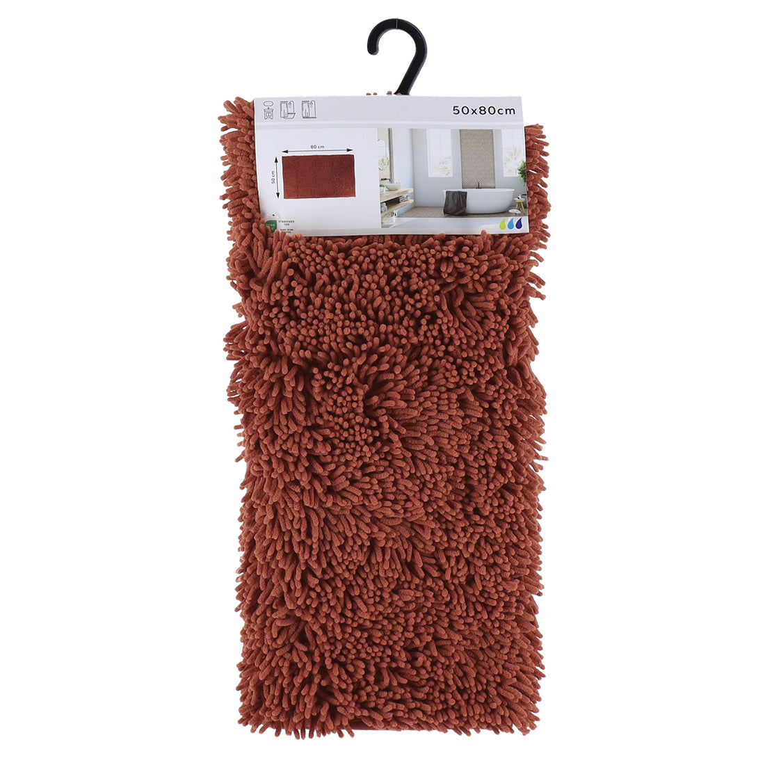 Covoraș de baie din microfibră tip „caterpillar” 50×80 cm – Maro Cupru