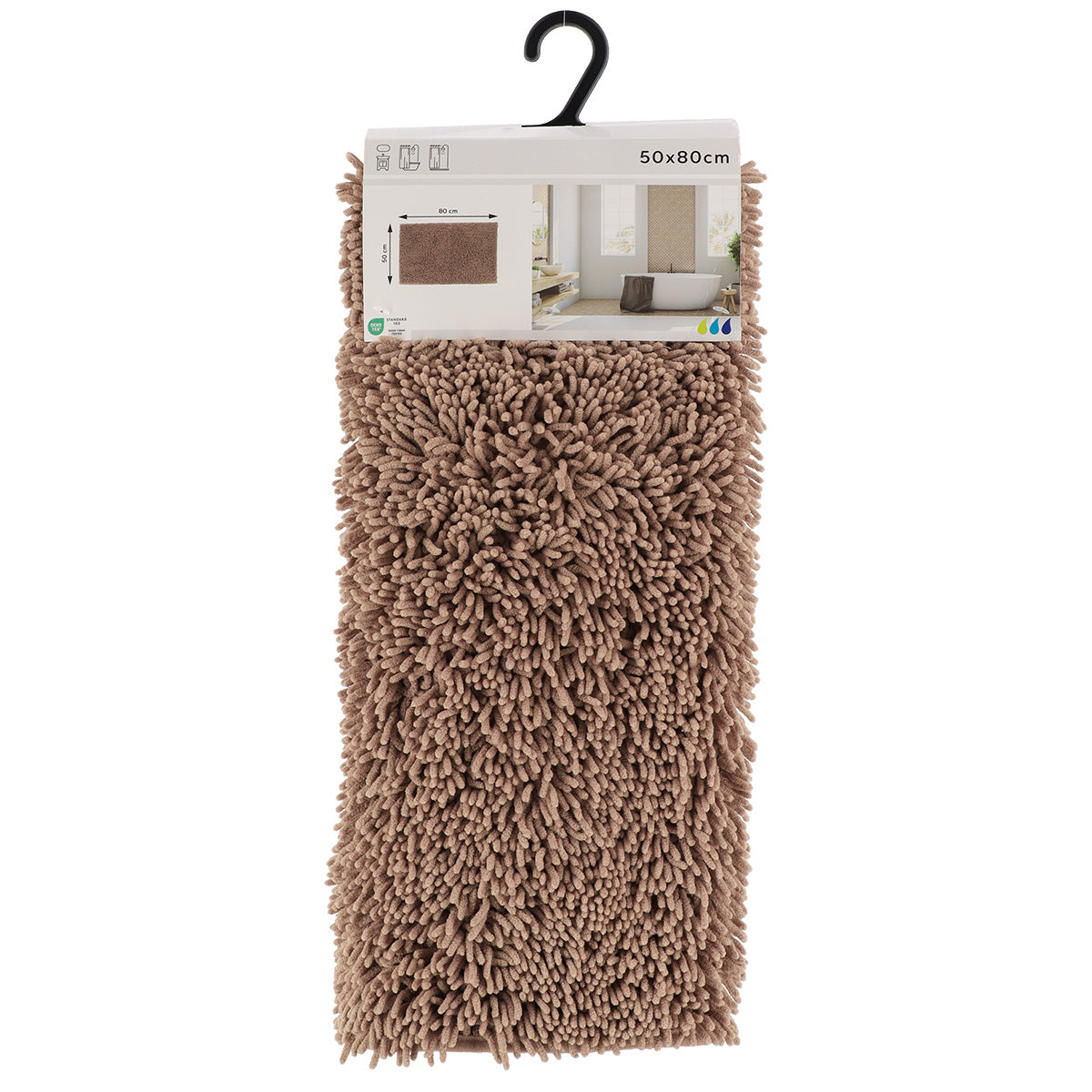 Covoraș de baie din microfibră tip „caterpillar” 50×80 cm – Cappuccino