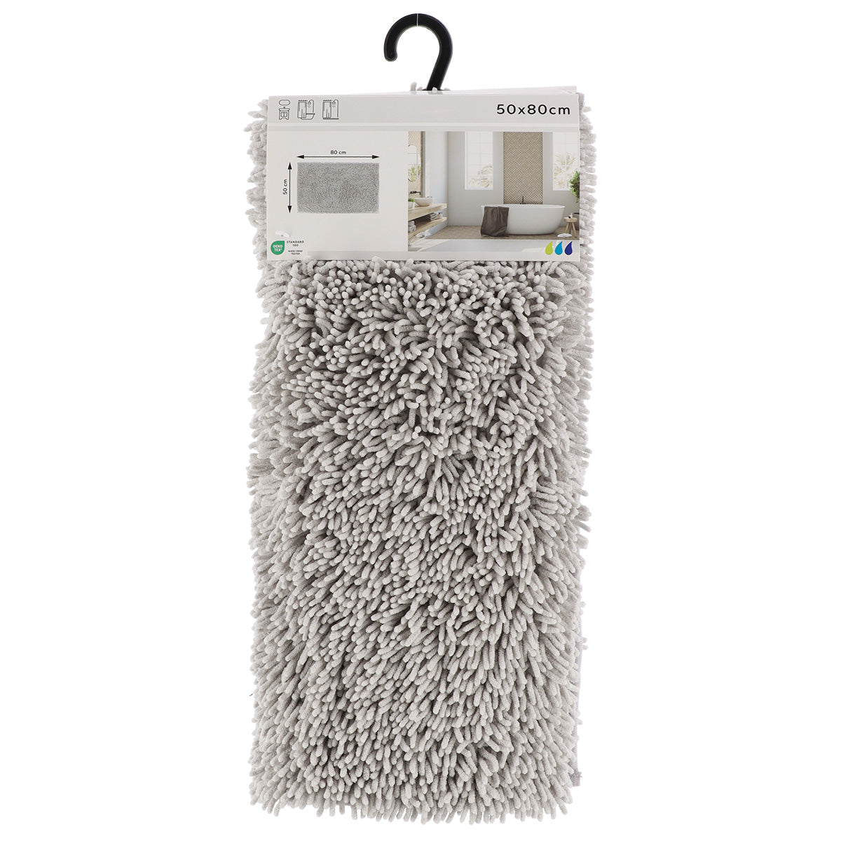 Covoraș de baie din microfibră tip „caterpillar” 50×80 cm – Gri deschis