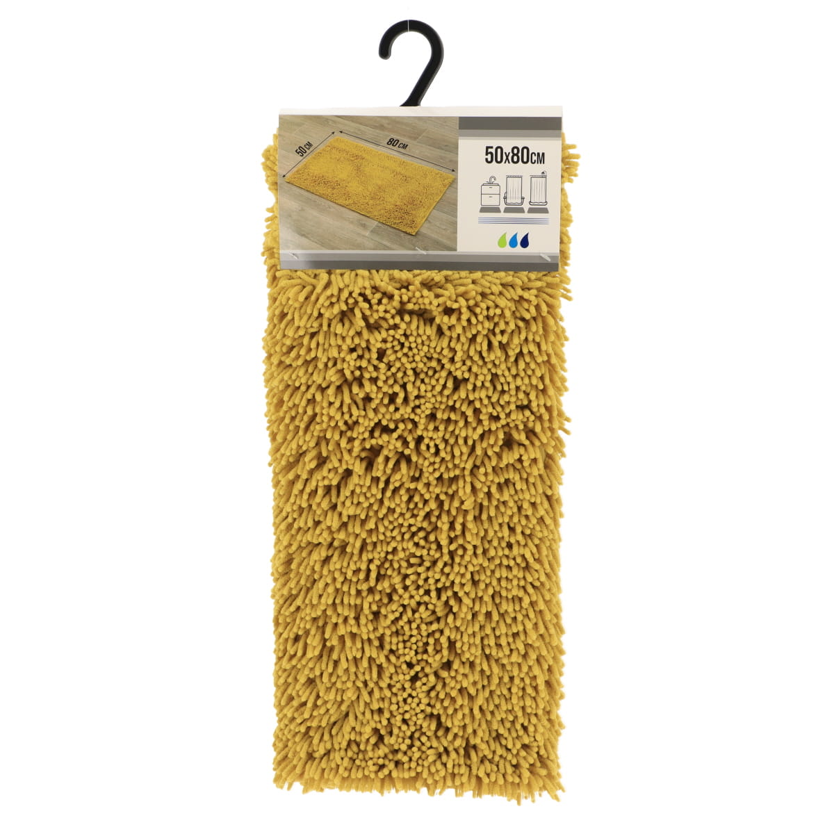 Covoraș de baie din microfibră tip „caterpillar” 50×80 cm – Muștar