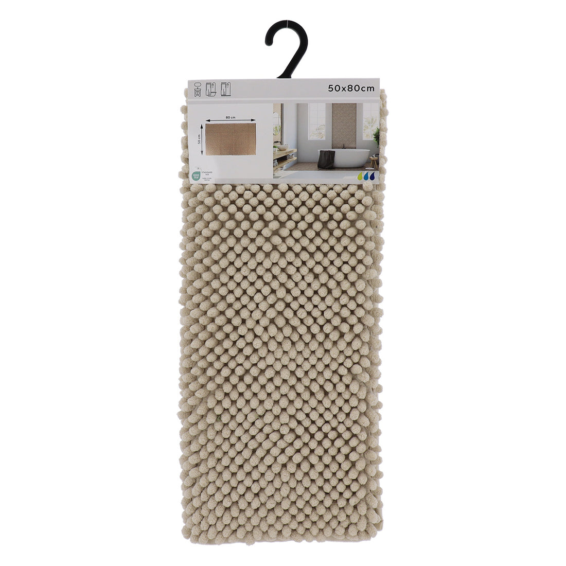 Covoraș de baie din microfibră cu textură în relief 50×80 cm – Bej