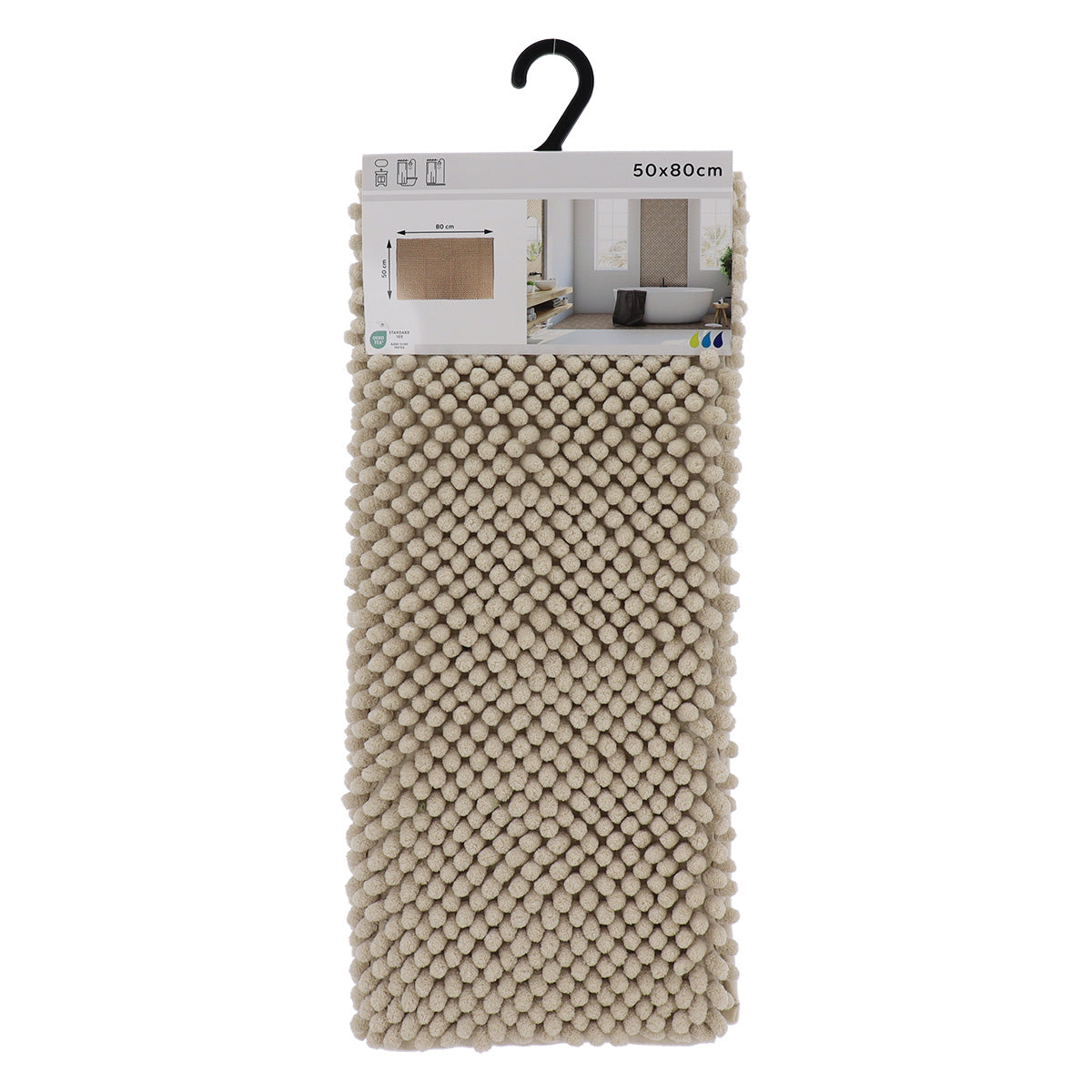 Covoraș de baie din microfibră cu textură în relief 50×80 cm – Bej