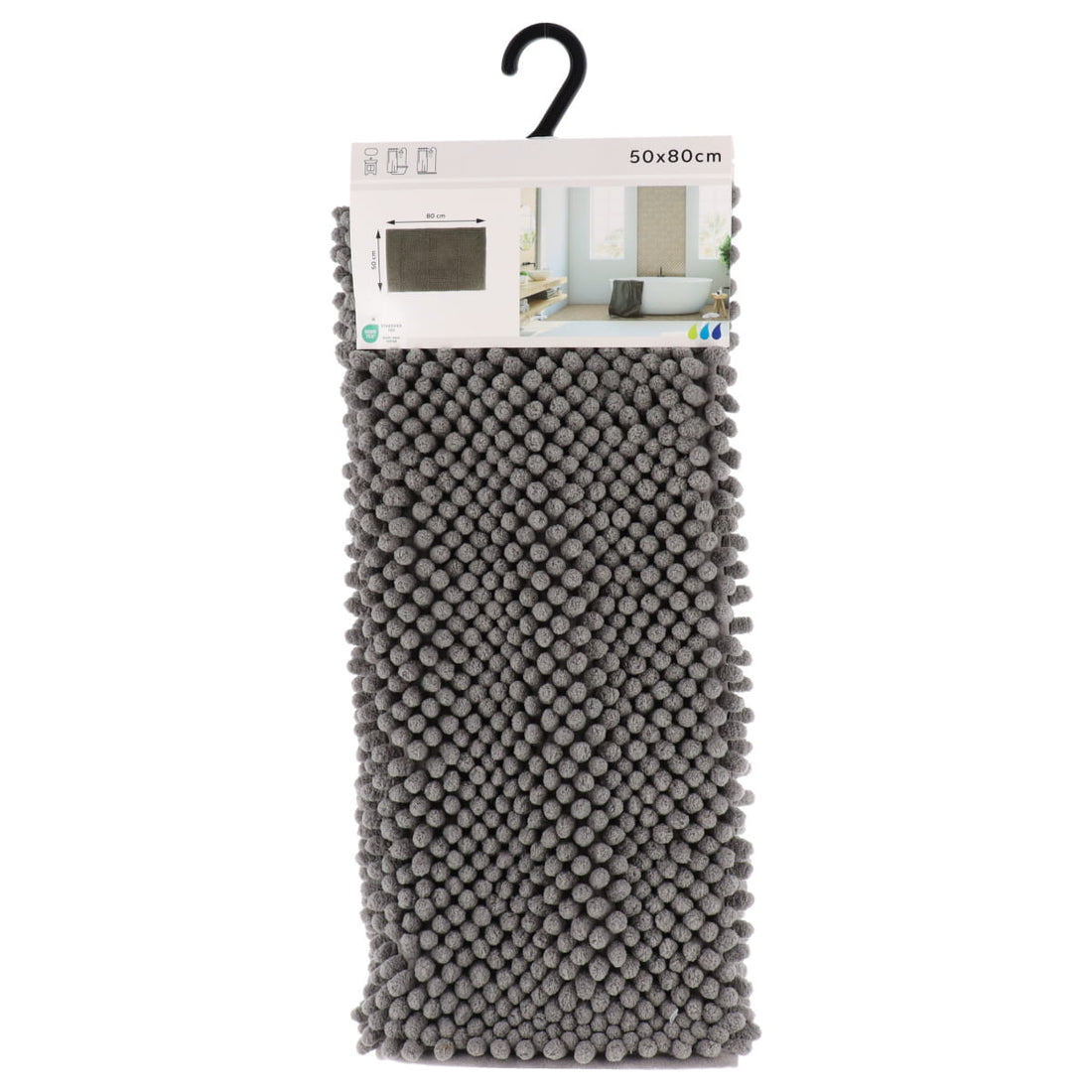 Covoraș de baie din microfibră cu textură în relief 50×80 cm – Gri