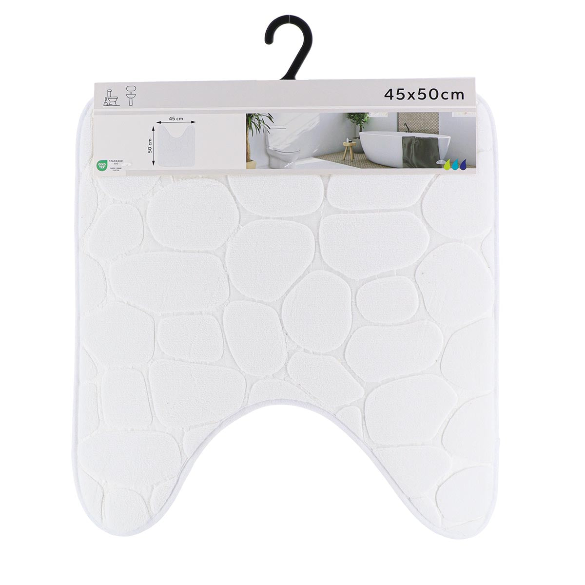 Covoraș din microfibră cu spumă de memorie 45×50 cm – Alb