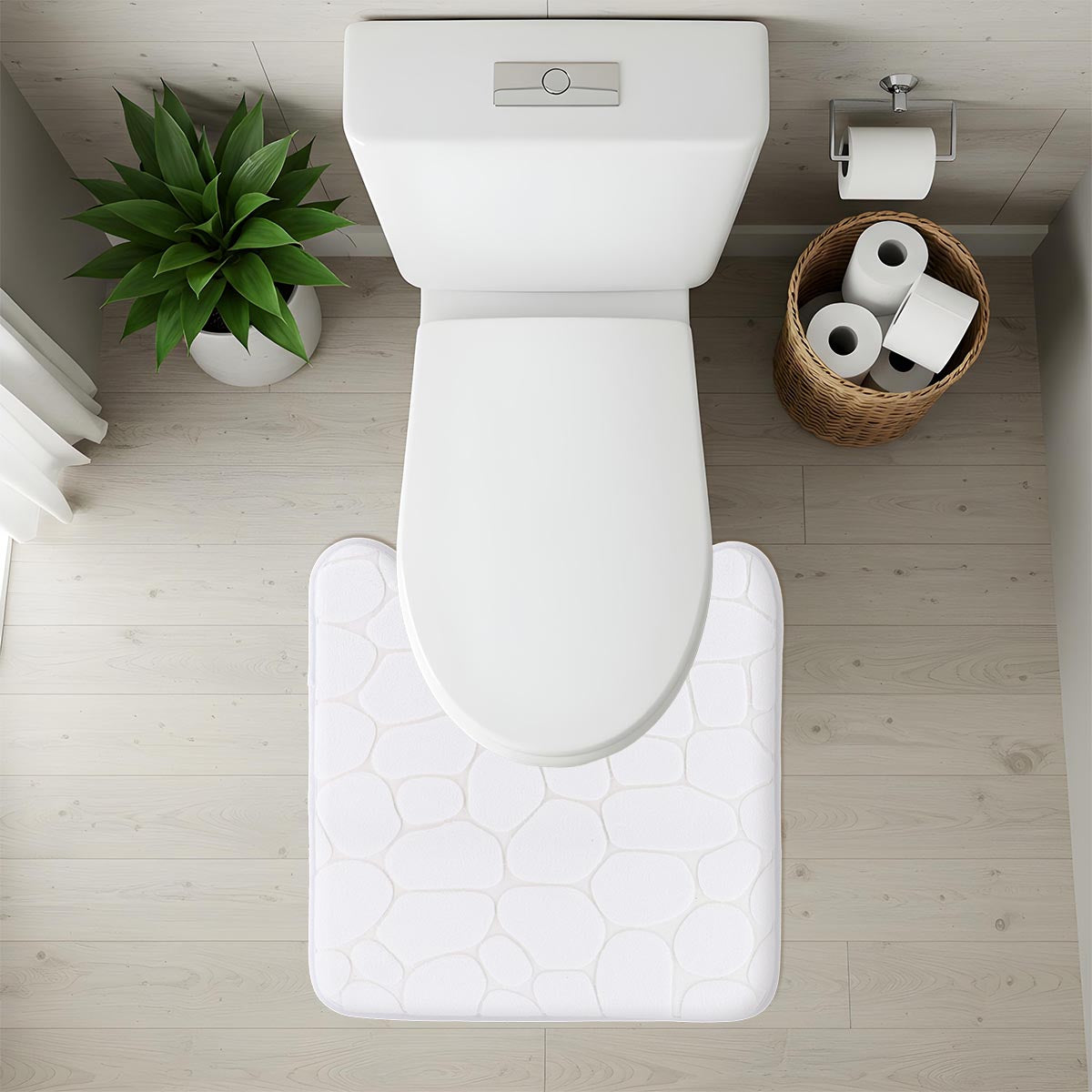 Covoraș din microfibră cu spumă de memorie 45×50 cm – Alb