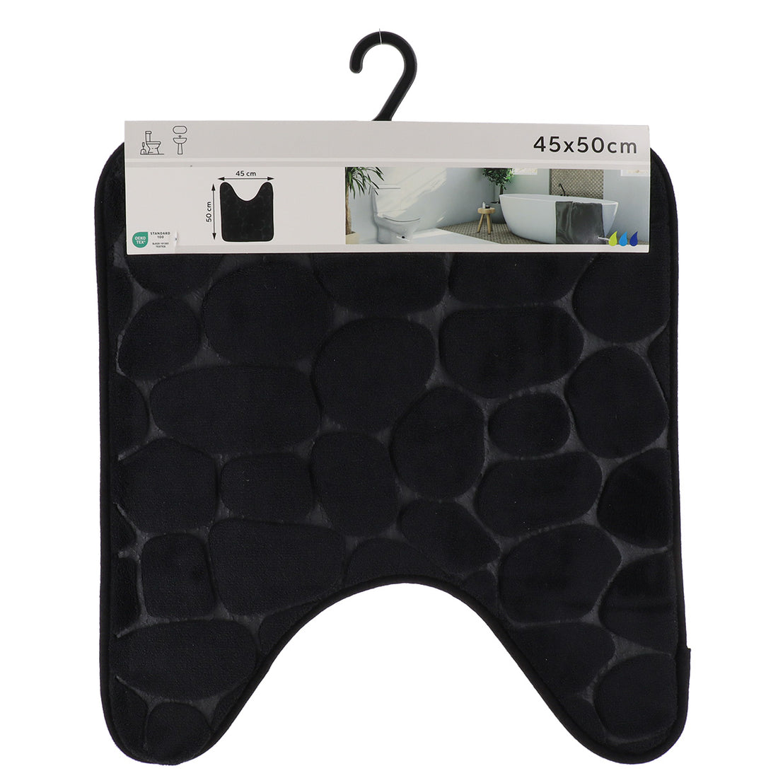 Covoraș din microfibră cu spumă de memorie 45×50 cm – Negru