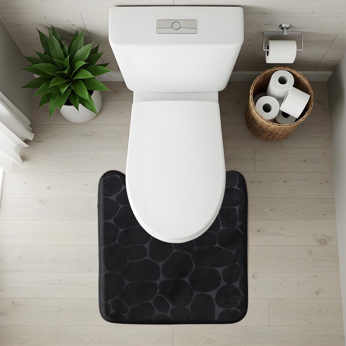 Covoraș din microfibră cu spumă de memorie 45×50 cm – Negru