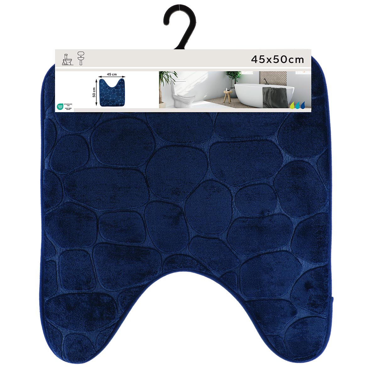 Covoraș din microfibră cu spumă de memorie 45×50 cm – Albastru marin
