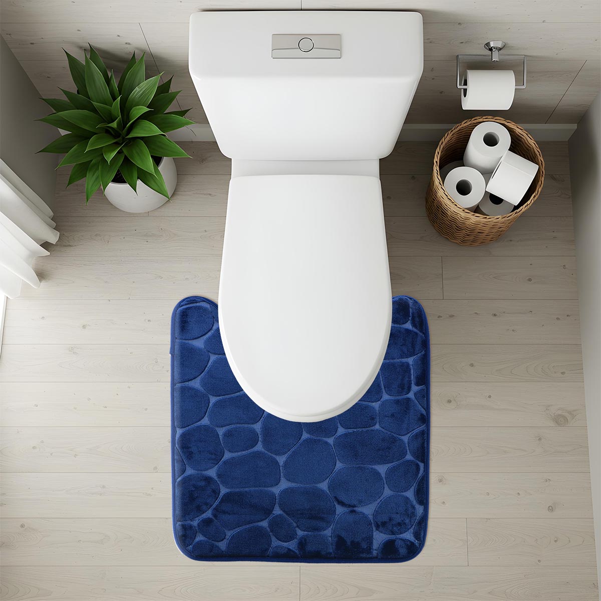 Covoraș din microfibră cu spumă de memorie 45×50 cm – Albastru marin