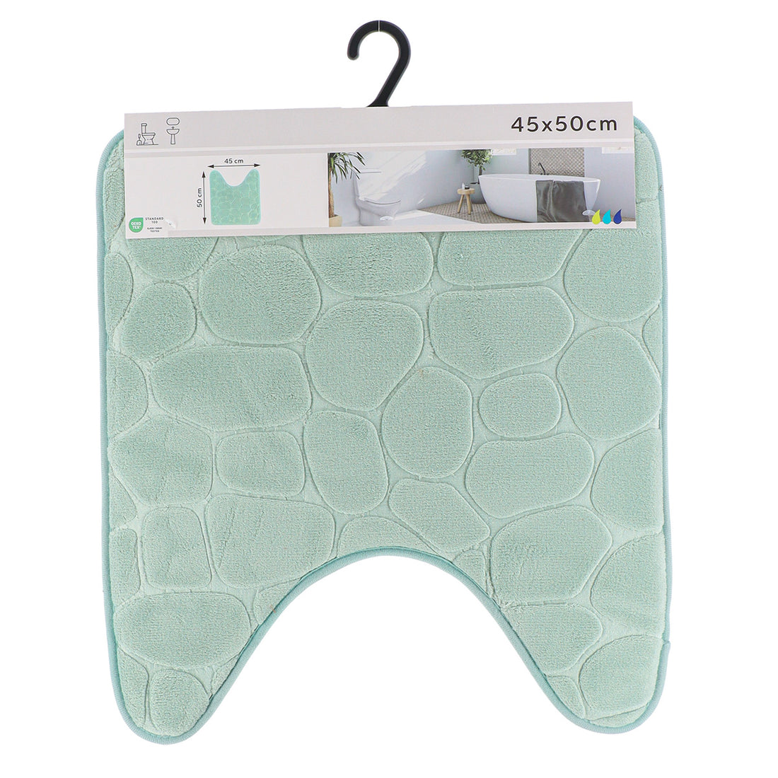 Covoraș din microfibră cu spumă de memorie 45×50 cm – Verde eucalipt