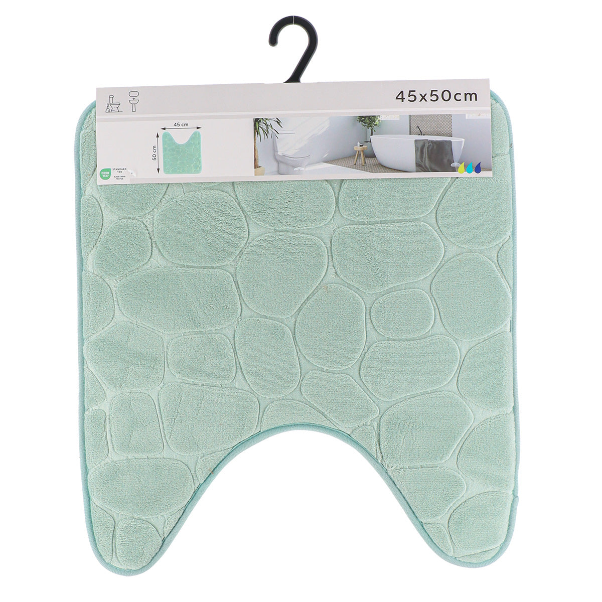 Covoraș din microfibră cu spumă de memorie 45×50 cm – Verde eucalipt