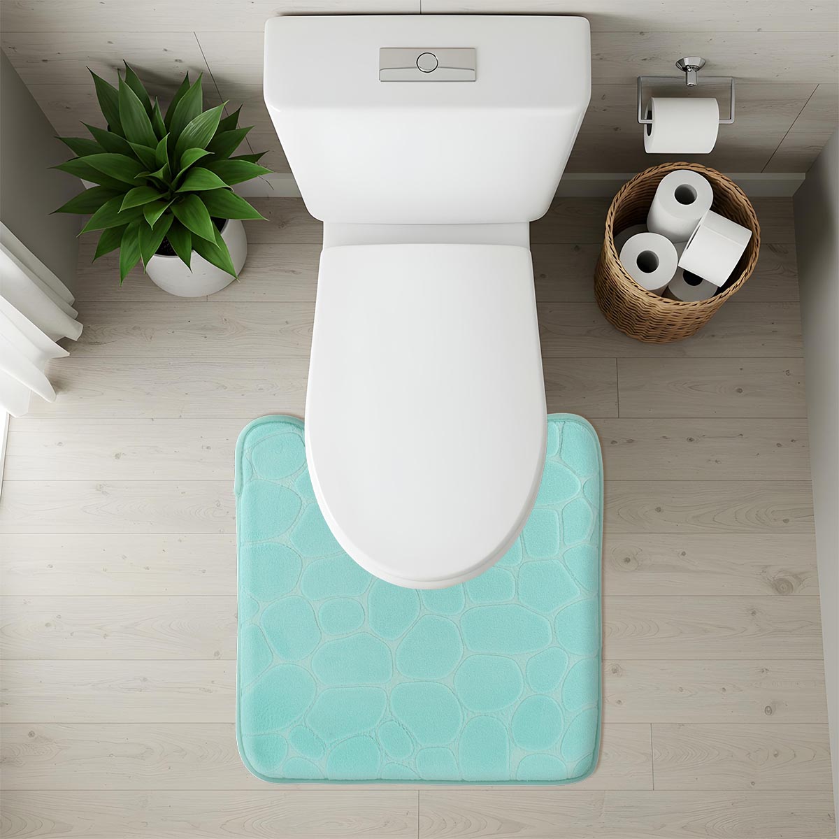 Covoraș din microfibră cu spumă de memorie 45×50 cm – Verde eucalipt