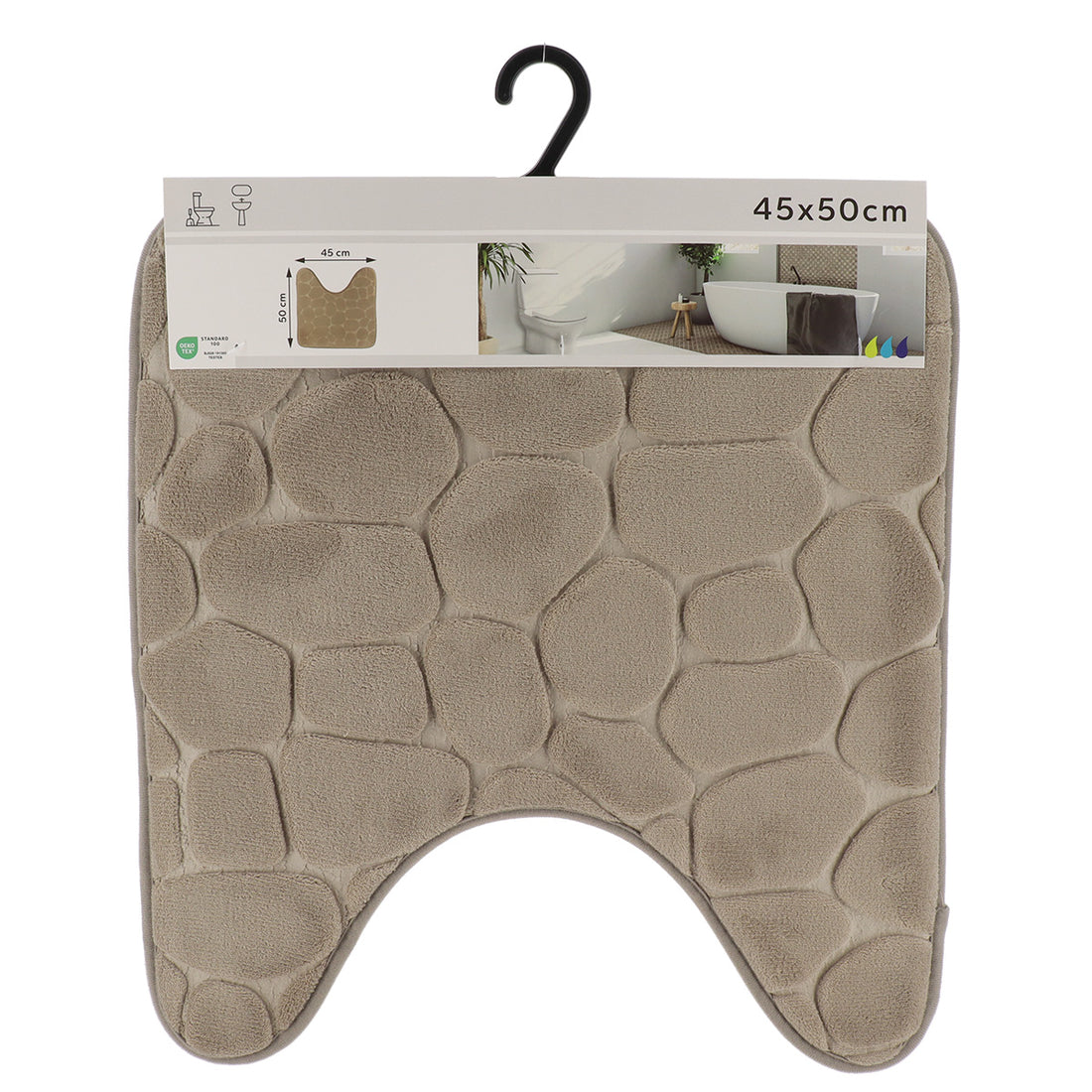 Covoraș din microfibră cu spumă de memorie 45×50 cm – Taupe