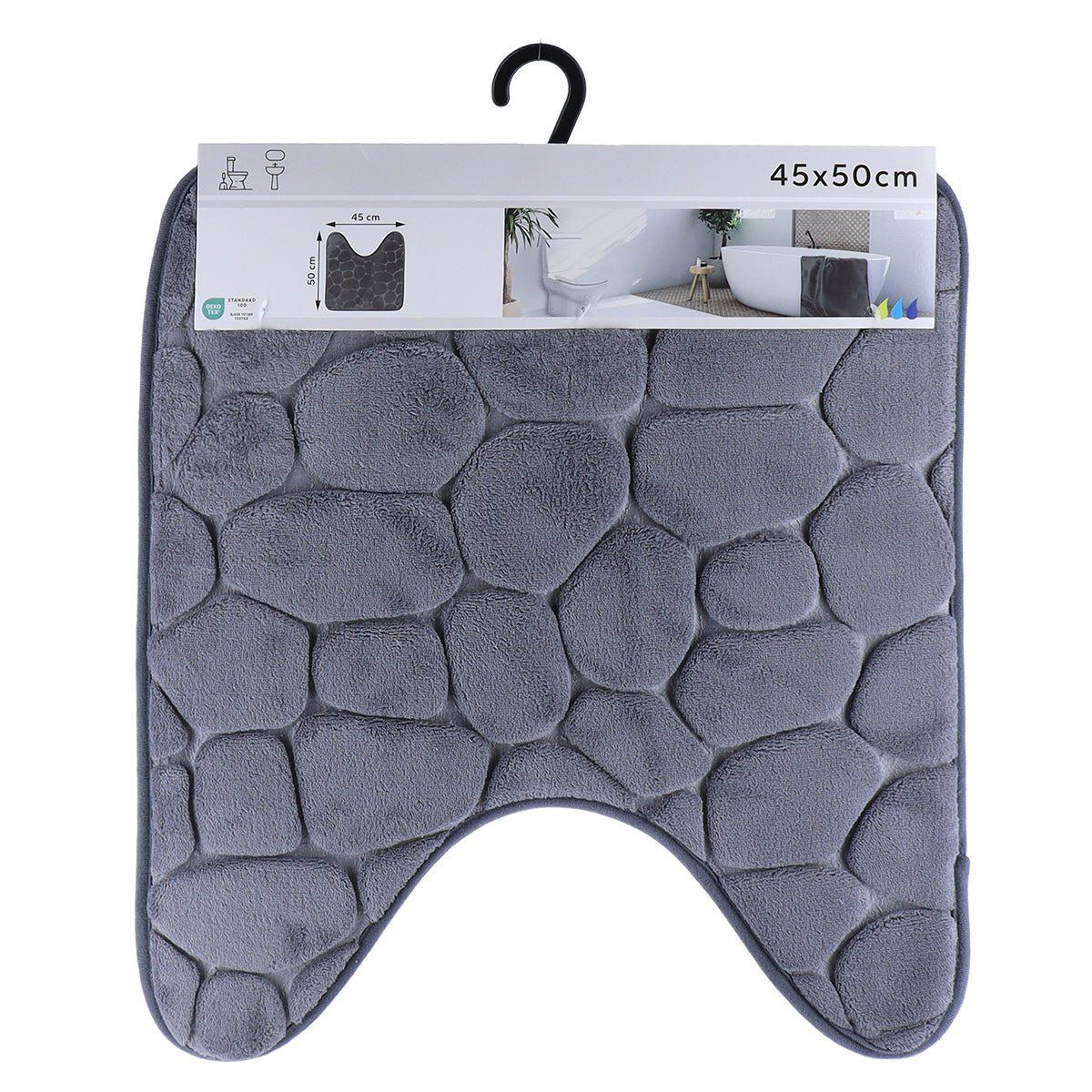 Covoraș din microfibră cu spumă de memorie 45×50 cm – Gri închis