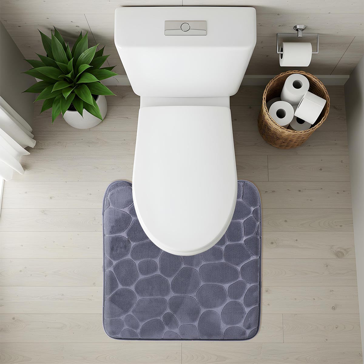 Covoraș din microfibră cu spumă de memorie 45×50 cm – Gri închis