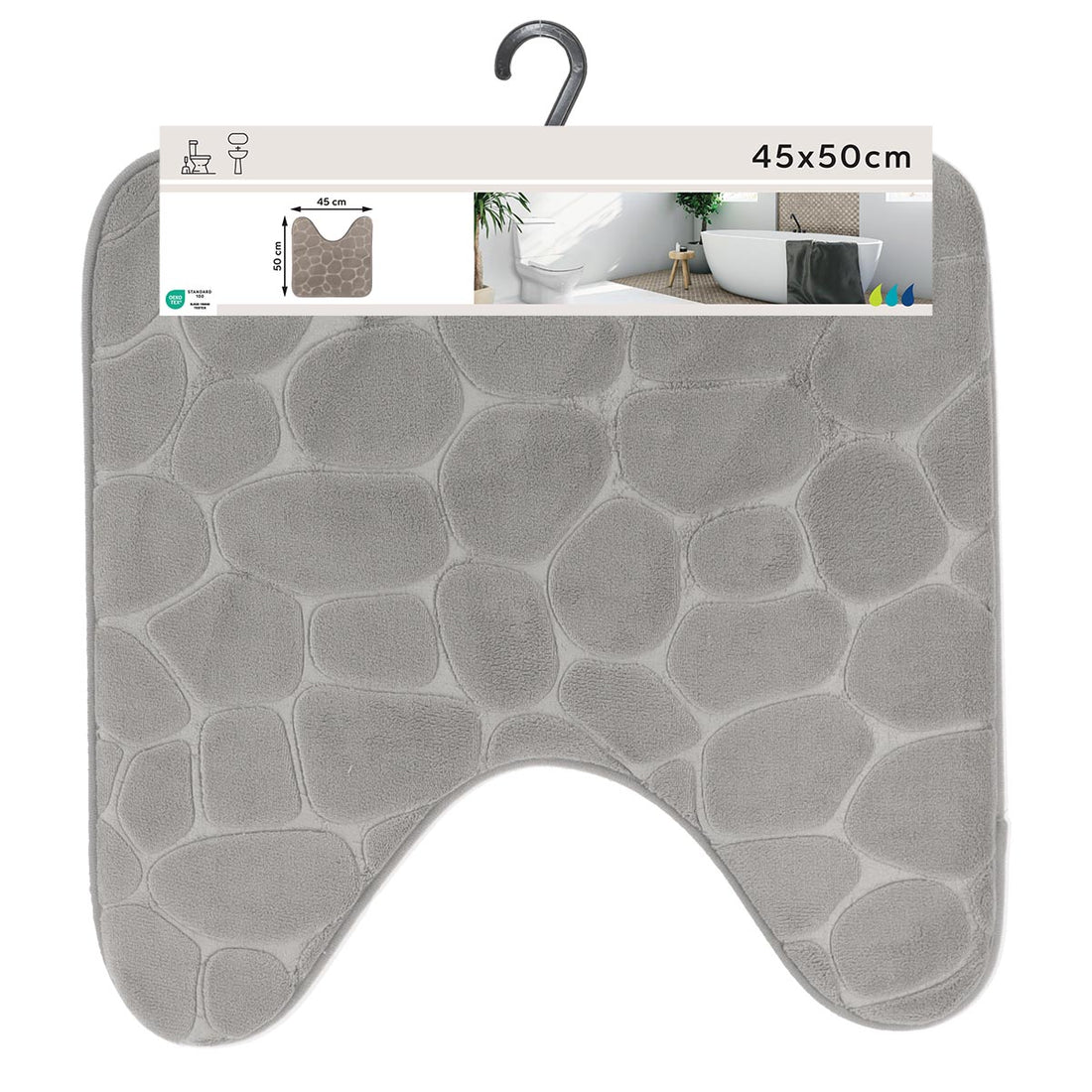 Covoraș din microfibră cu spumă de memorie 45×50 cm – Gri deschis