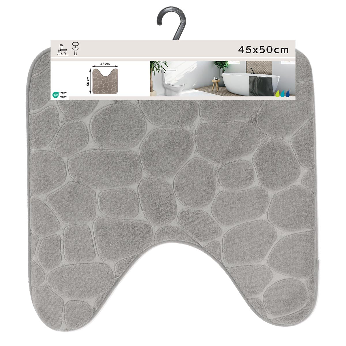 Covoraș din microfibră cu spumă de memorie 45×50 cm – Gri deschis