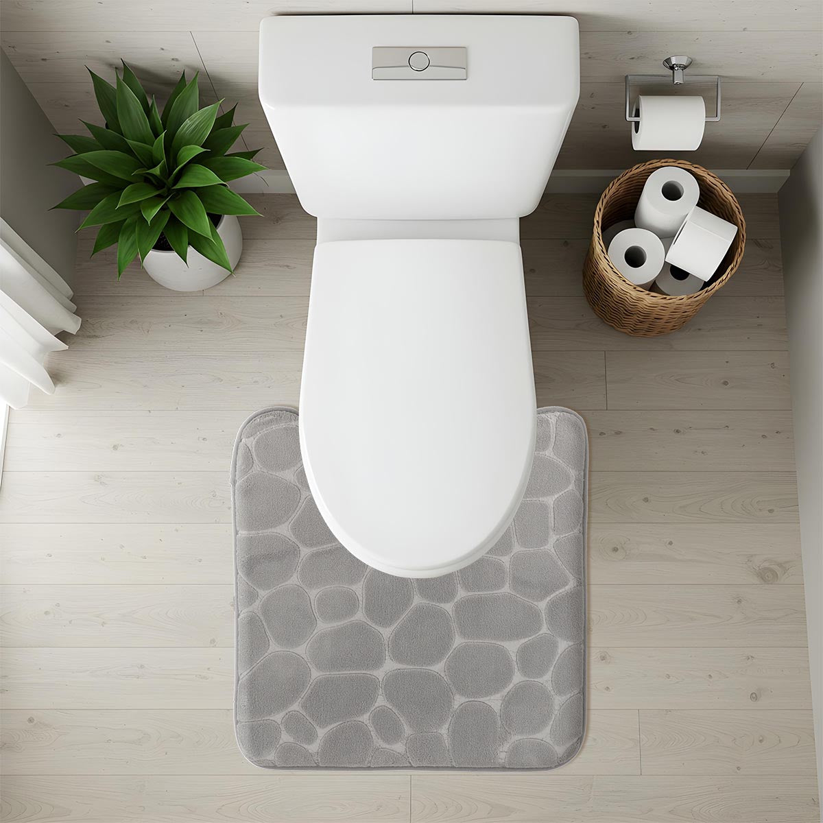 Covoraș din microfibră cu spumă de memorie 45×50 cm – Gri deschis