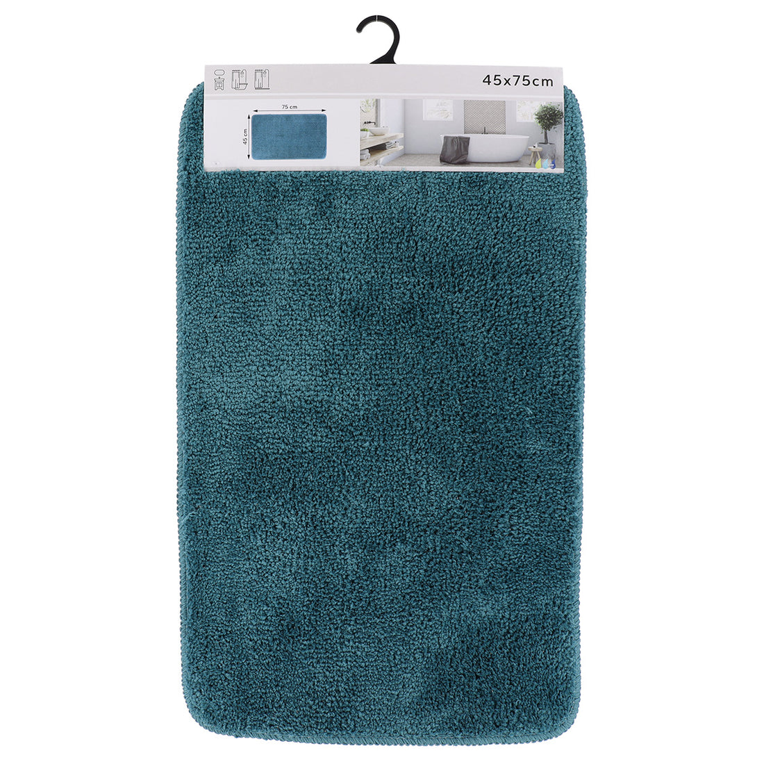 Covoraș din microfibră moale 45×75 cm – Albastru păun