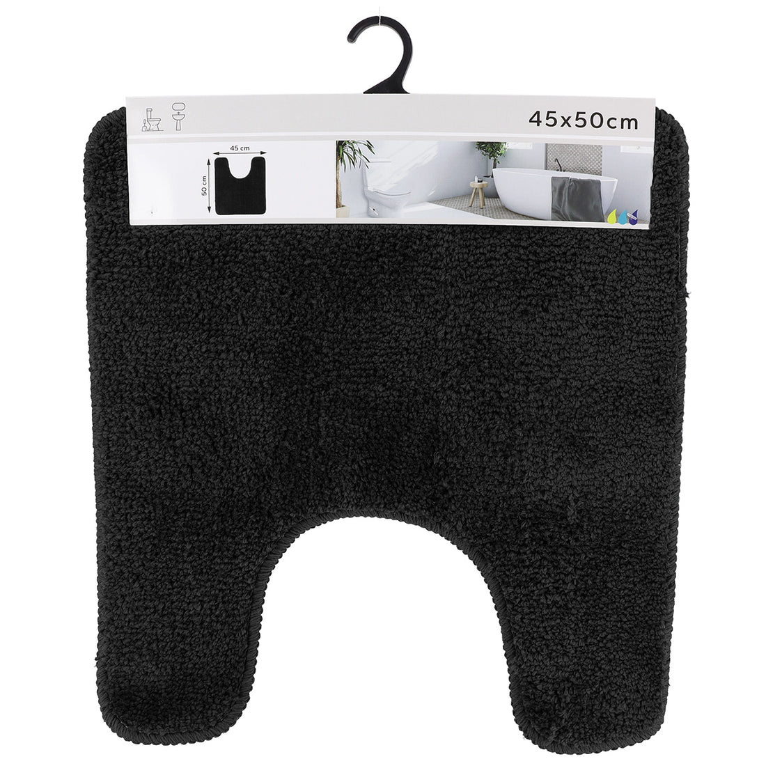 Covoraș din microfibră pentru toaletă 45×50 cm – Negru