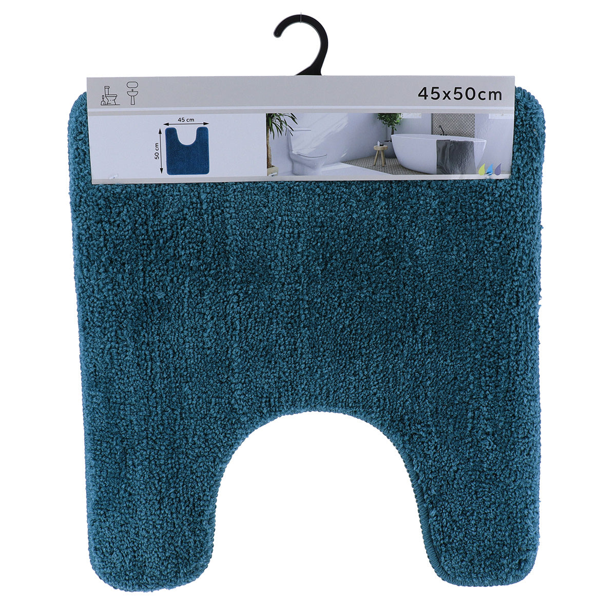 Covoraș din microfibră pentru toaletă 45×50 cm – Albastru păun