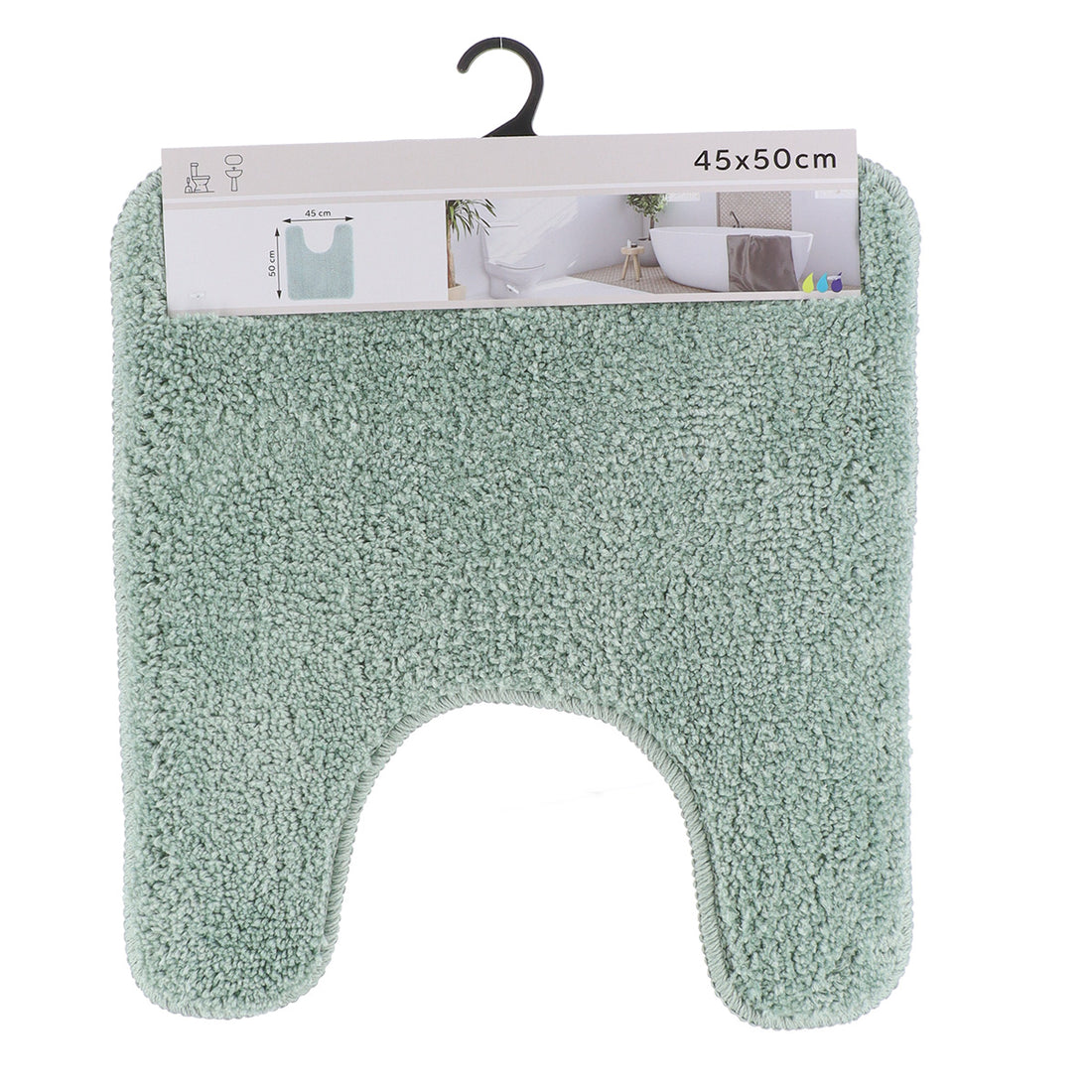 Covoraș din microfibră pentru toaletă 45×50 cm – Verde eucalipt
