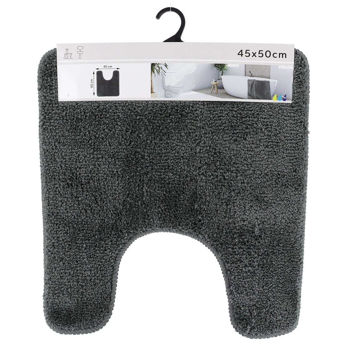 Covoraș din microfibră pentru toaletă 45×50 cm – Gri antracit