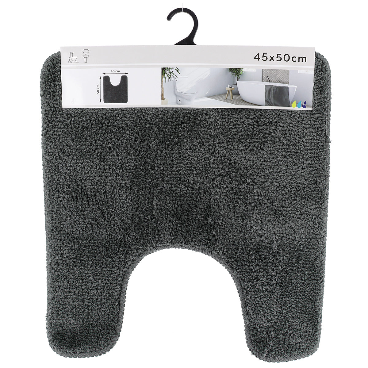 Covoraș din microfibră pentru toaletă 45×50 cm – Gri antracit