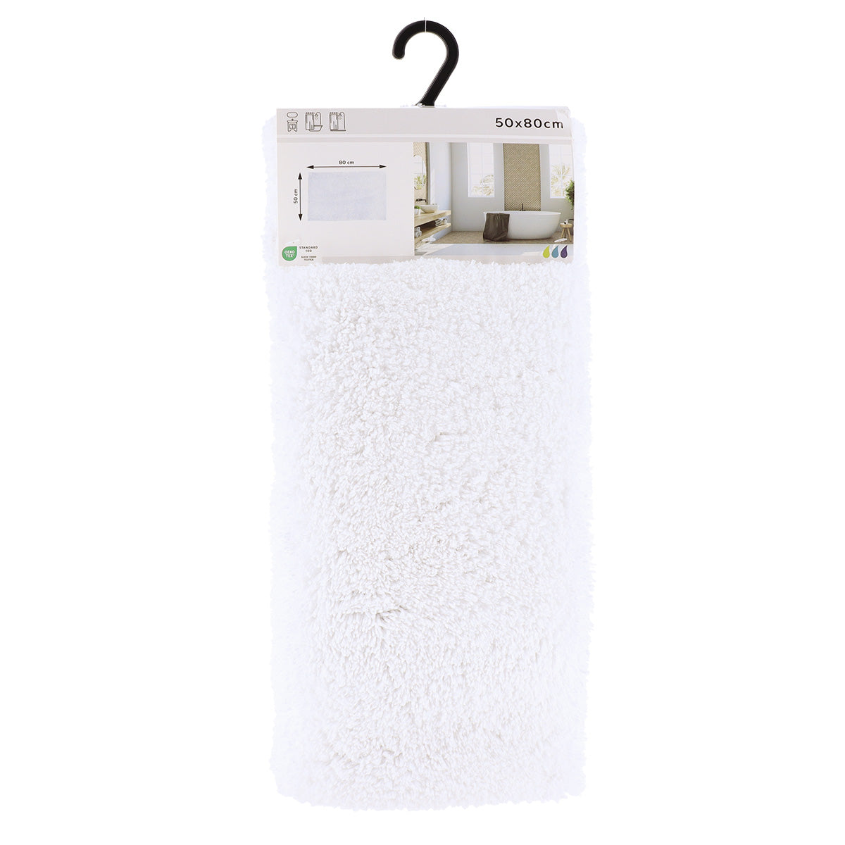 Covoraș poliester si microfibră 50×80 cm – Alb