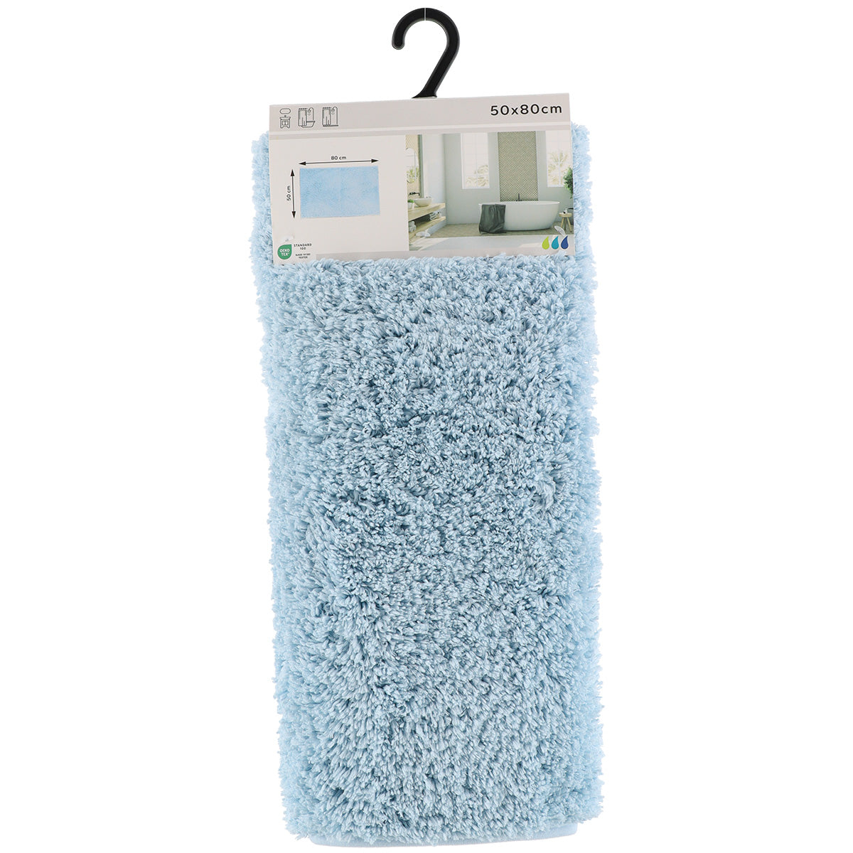 Covoraș poliester microfibră 50×80 cm – Albastru deschis