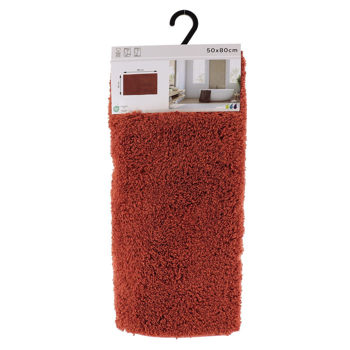 Covoraș poliester si microfibră 50×80 cm – Teracotă