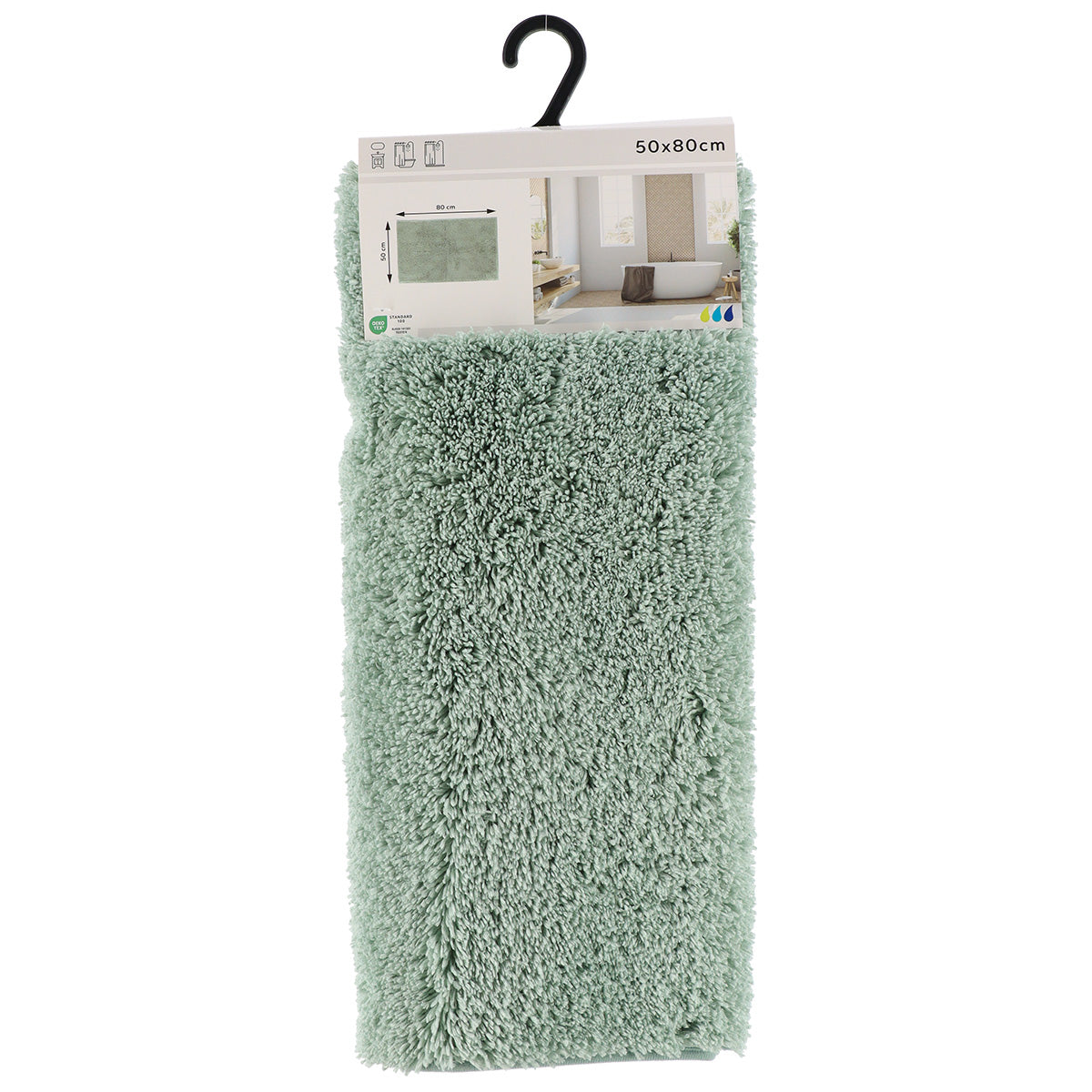 Covoraș poliester si microfibră 50×80 cm – Verde eucalipt