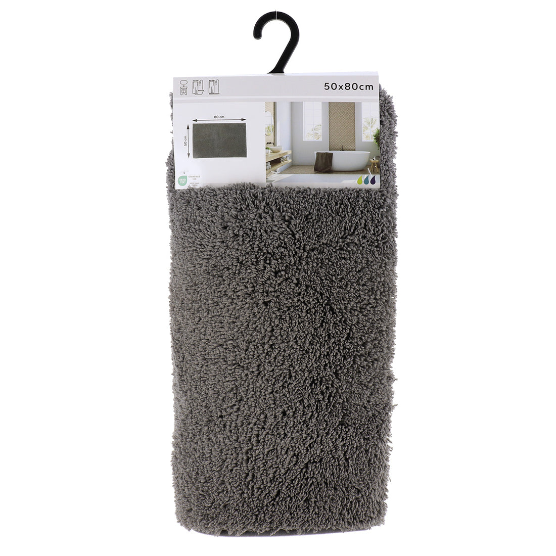 Covoraș poliester si microfibră 50×80 cm – Gri