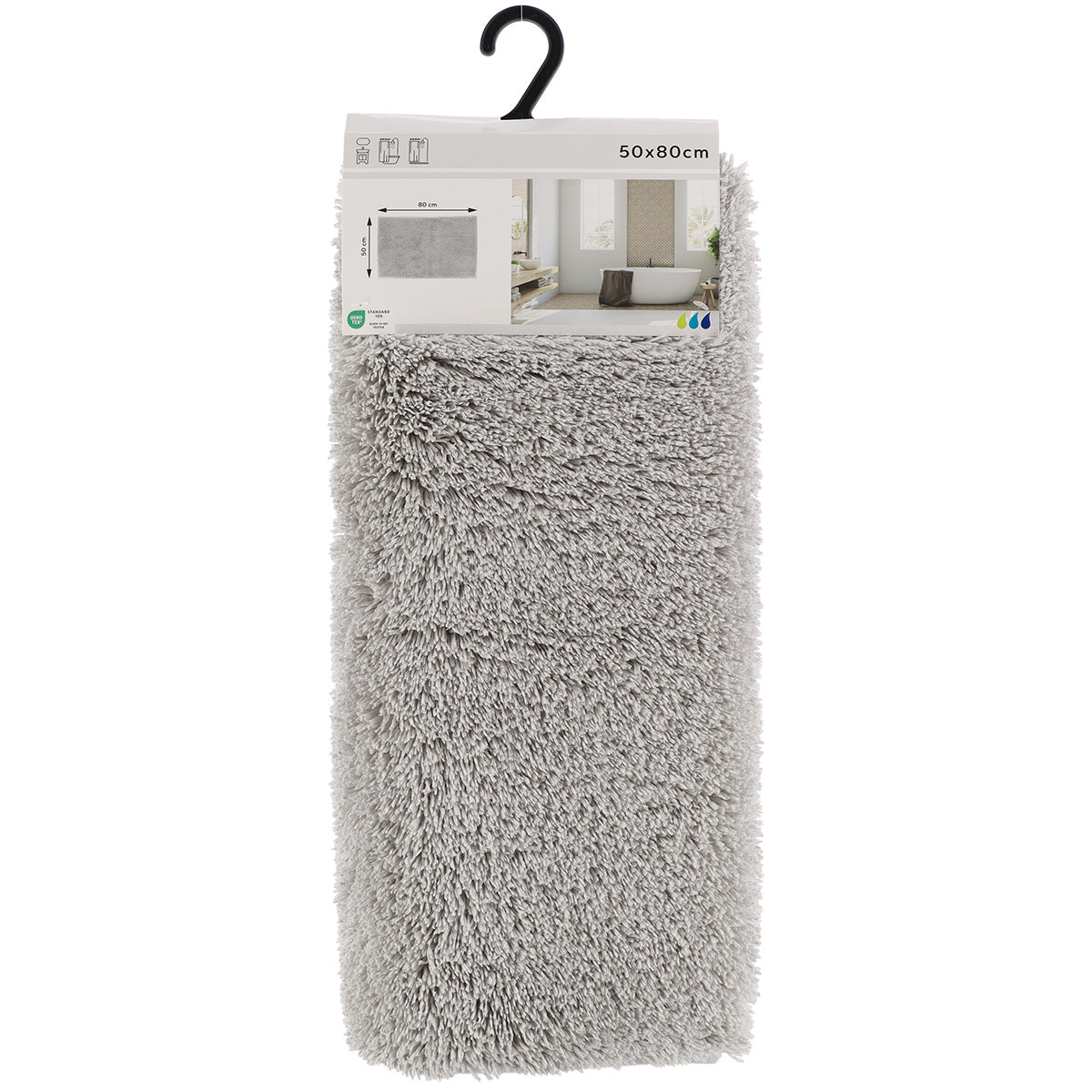 Covoraș poliester si microfibră 50×80 cm – Gri deschis