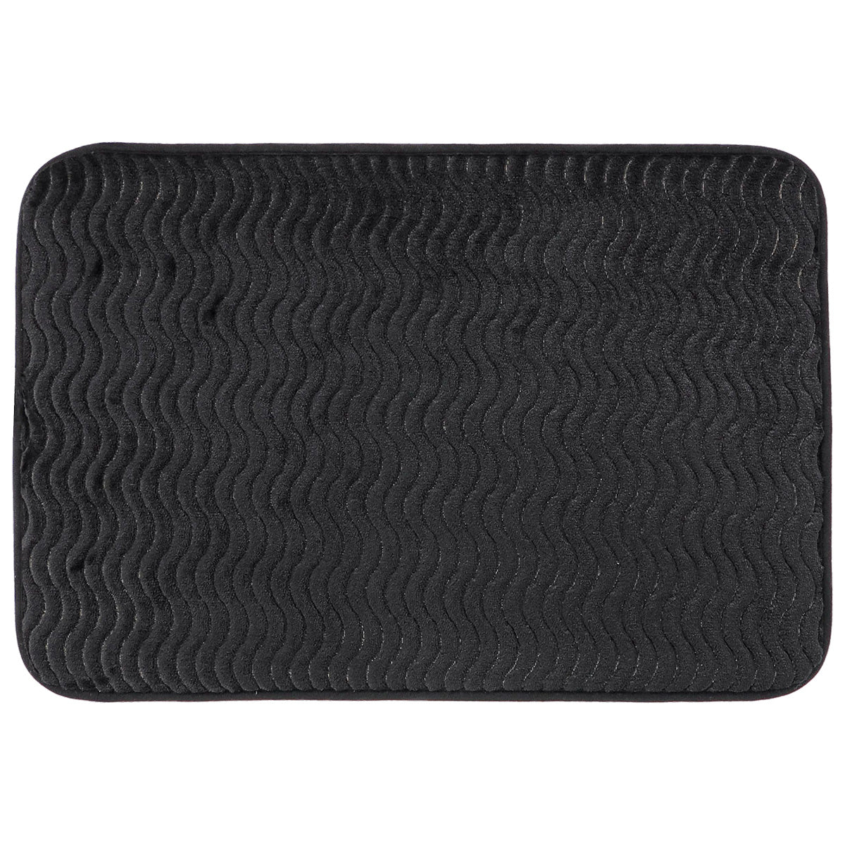 Covoraș din poliester cu efect de valuri 40×60 cm – Negru