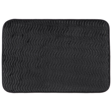 Covoraș din poliester cu efect de valuri 40×60 cm – Negru