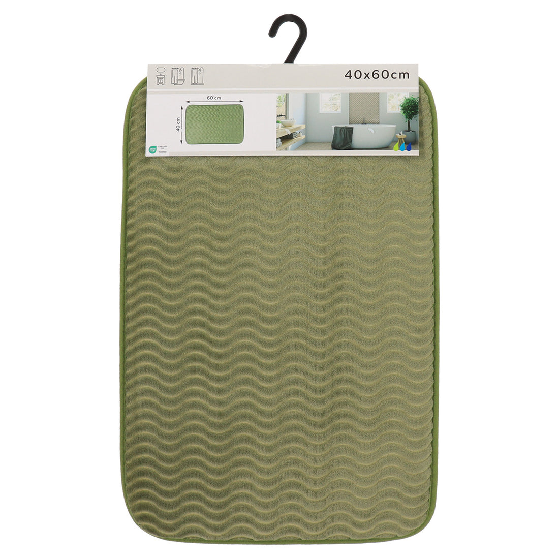 Covoraș din poliester cu efect de valuri 40×60 cm – Kaki