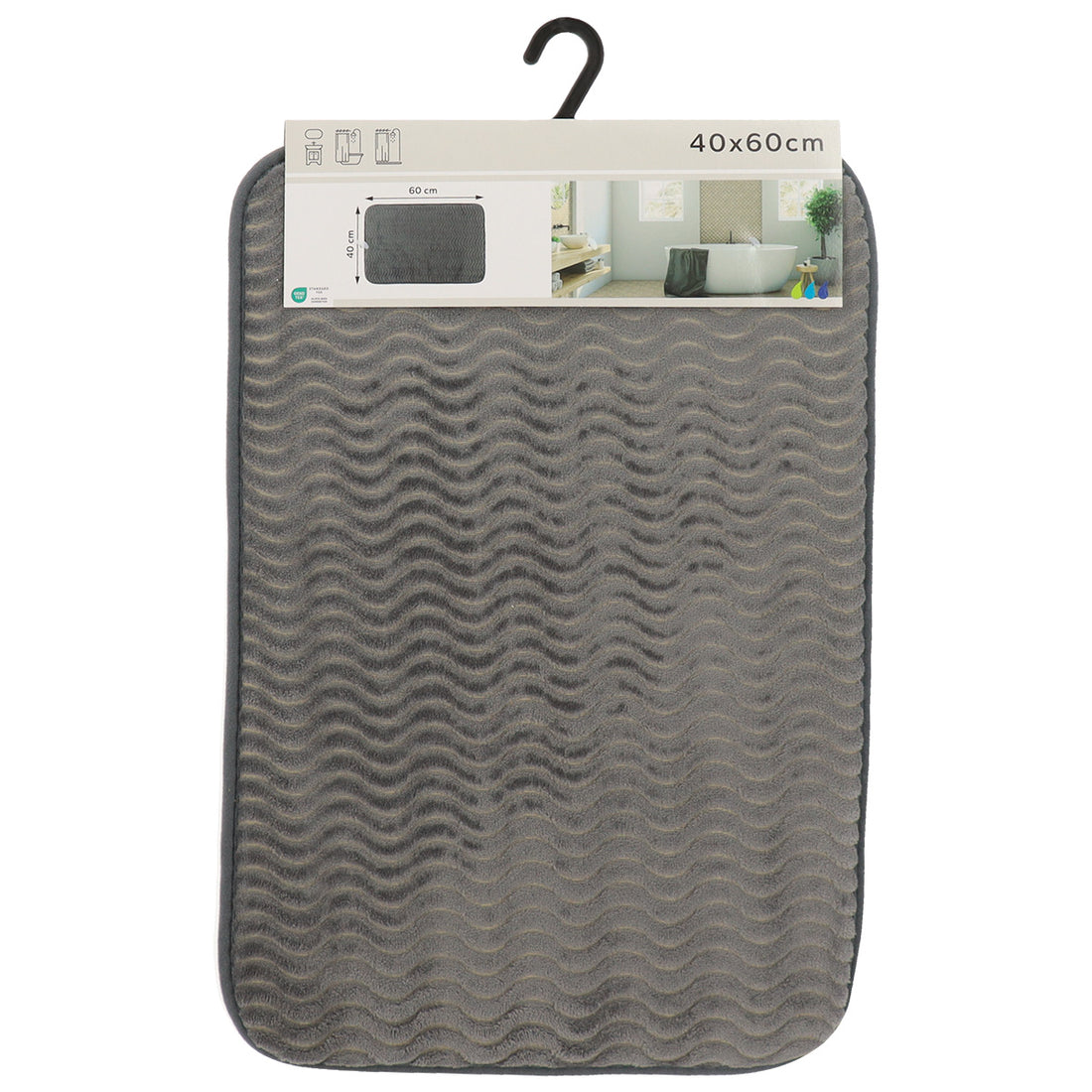 Covoraș din poliester cu efect de valuri 40×60 cm – Gri