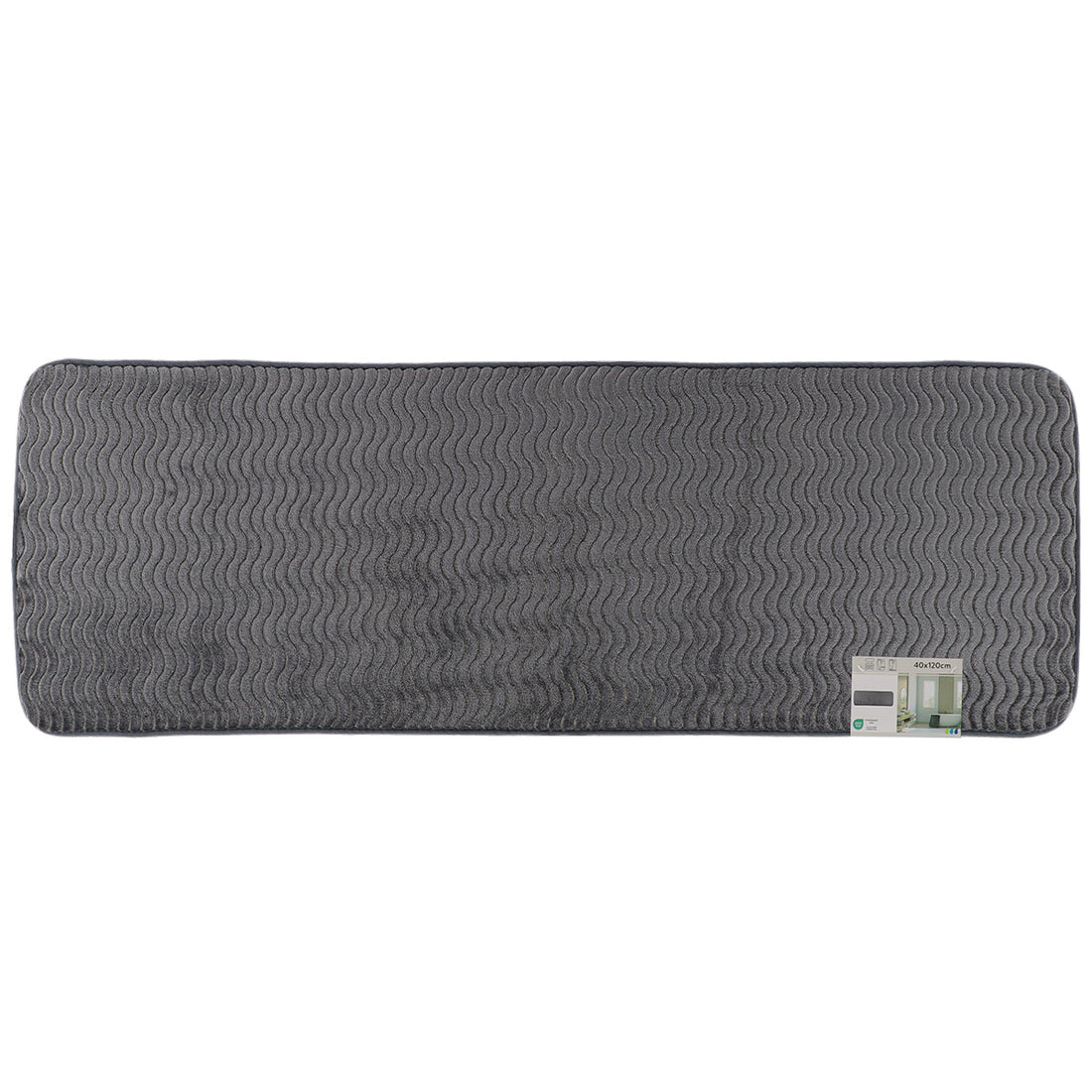 Covoraș din poliester cu efect de valuri 40×120 cm – Gri
