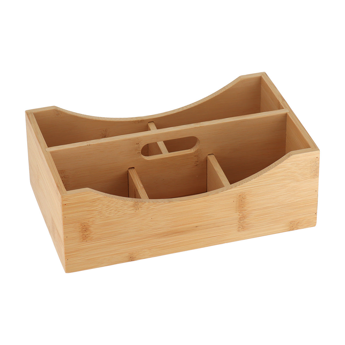 Organizator din bambus cu 5 compartimente și mânere – Bambus natural